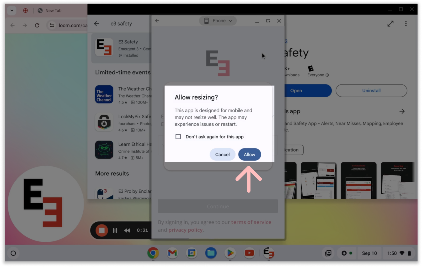 Installing E3 for Chromebooks (App and Browser Extension)