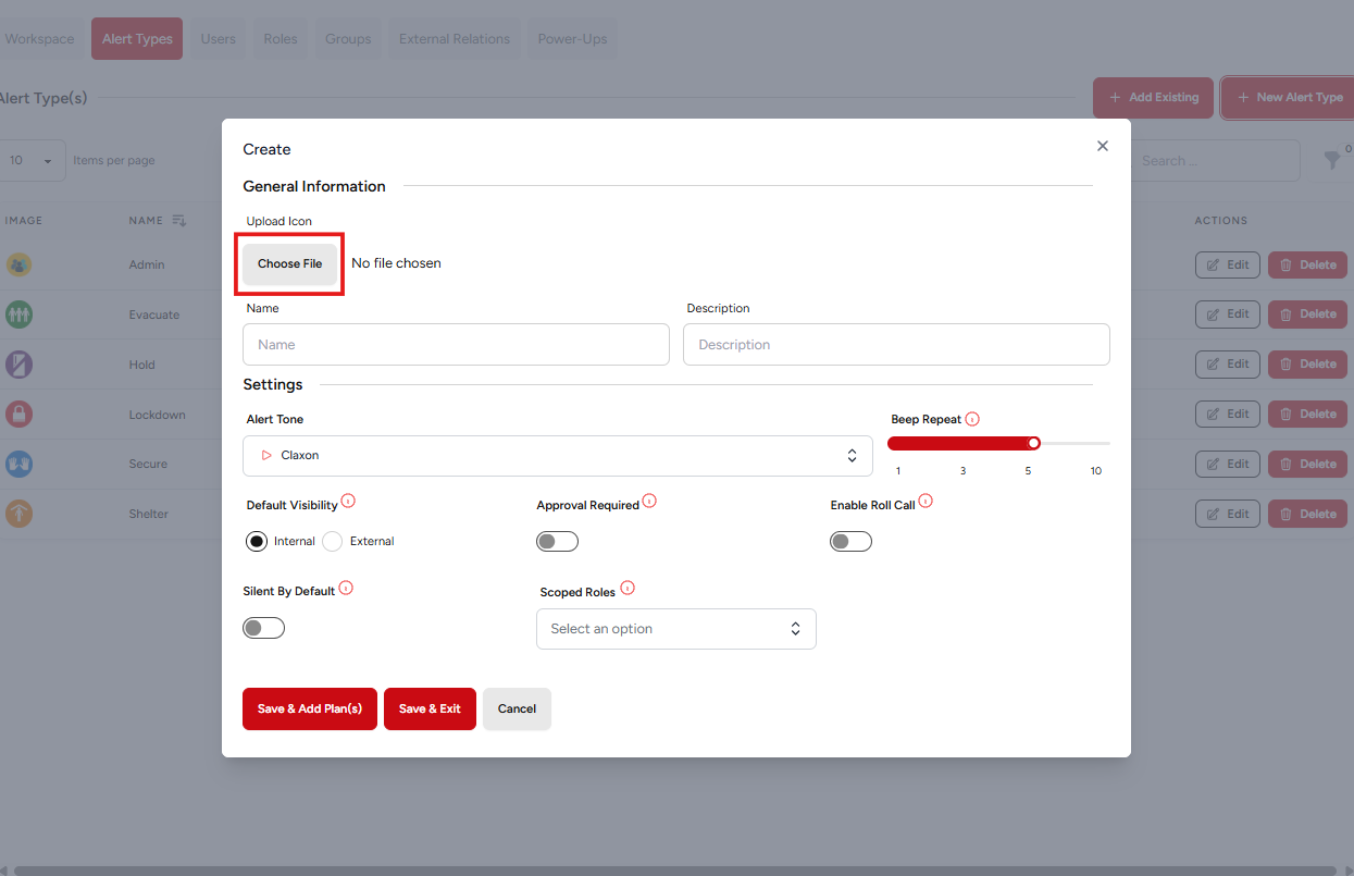 Creating and Editing Alert Types
