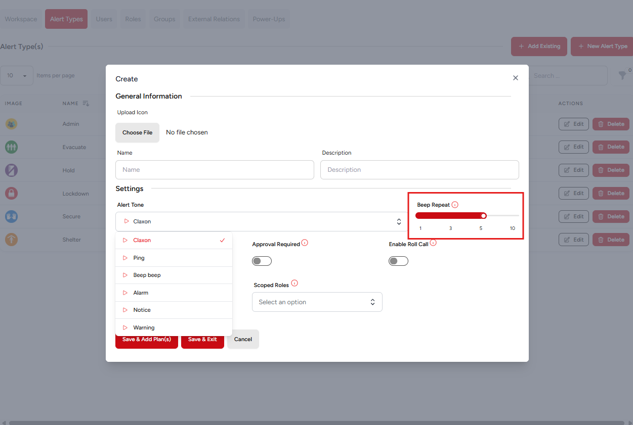 Creating and Editing Alert Types